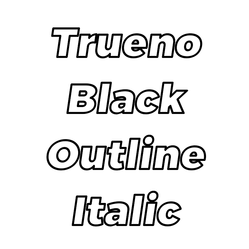 Trueno Black Outline Italic