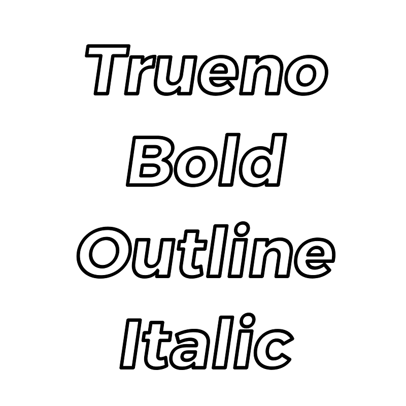 Trueno Bold Outline Italic