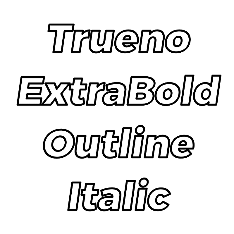 Trueno ExtraBold Outline Italic