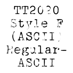 TT2020 Style F (ASCII) Regular-ASCII