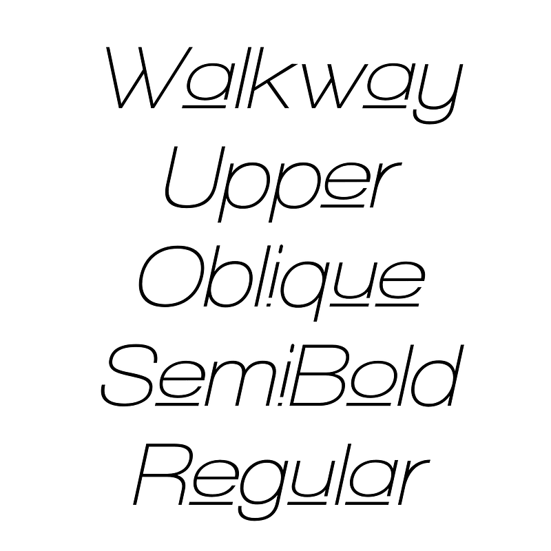 Walkway Upper Oblique SemiBold Regular