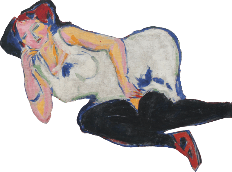 1909 Kirchner - Resting Woman in White Shirt Anagoria