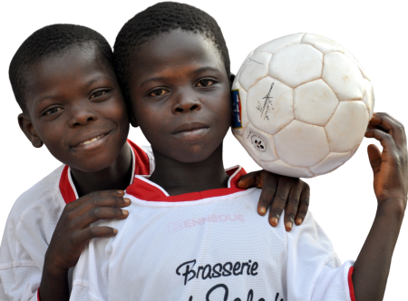 African boys with football