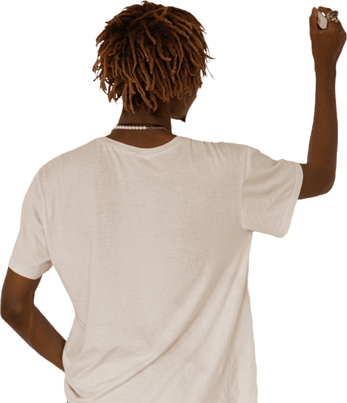 Back view of man painting something