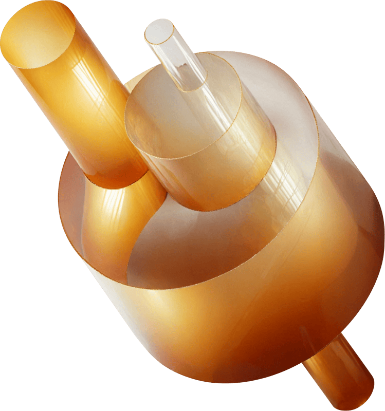 Three glass nested cylinders
