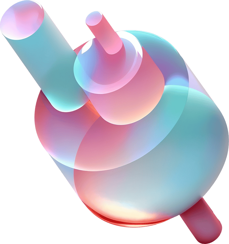 Three nested frosted glass cylinders