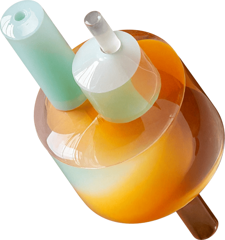 Three nested frosted glass cylinders
