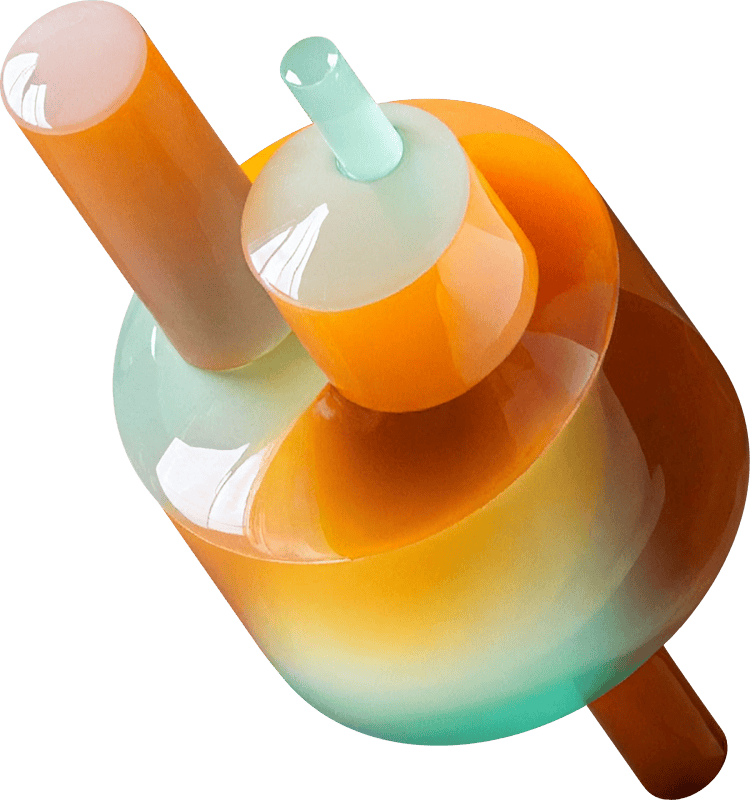 Three nested frosted glass cylinders