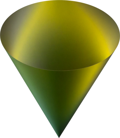 Green glass cone with a smooth gradient