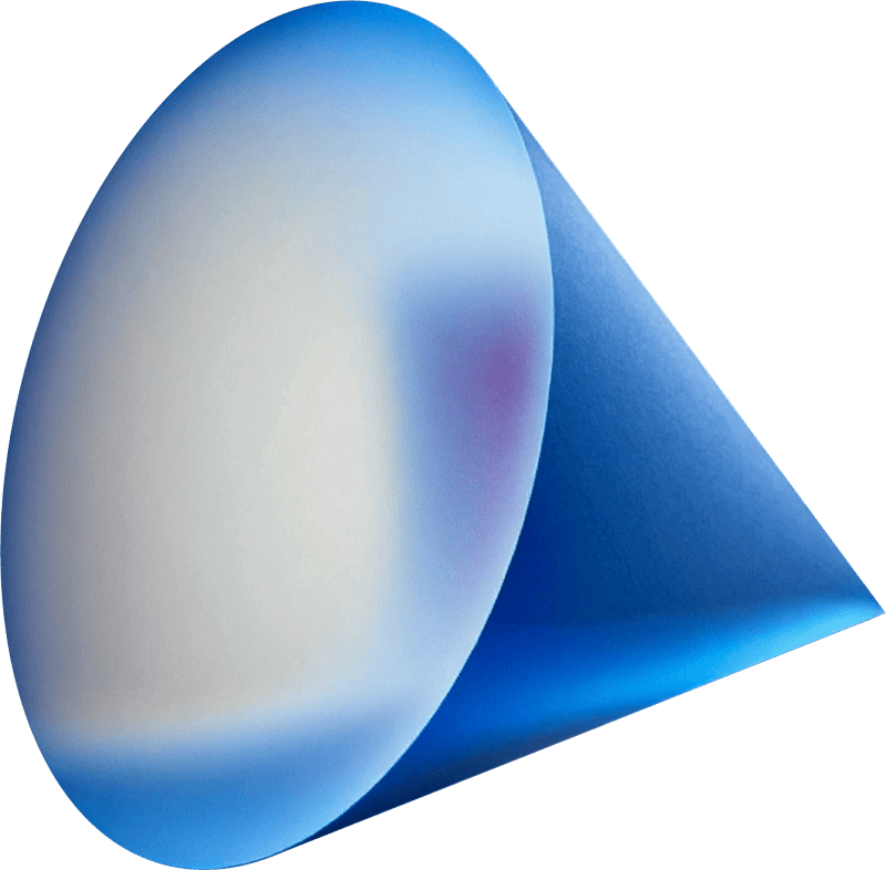 blue frosted glass cone