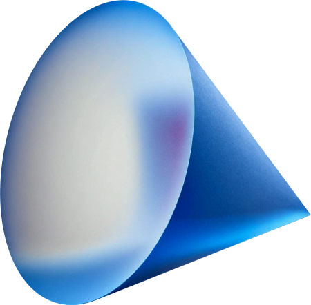 blue frosted glass cone