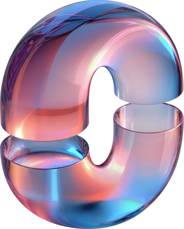 clear glass parted torus