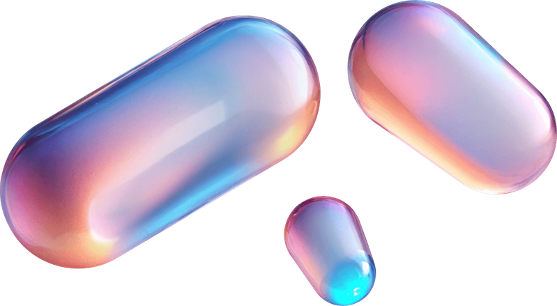 Three glass capsules