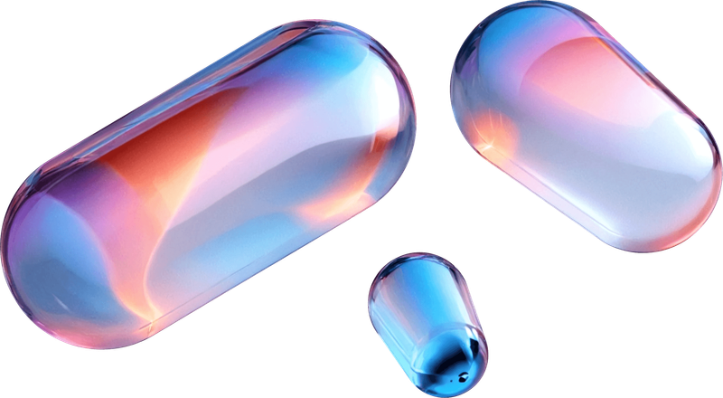 Three glass capsules