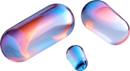 Three glass capsules