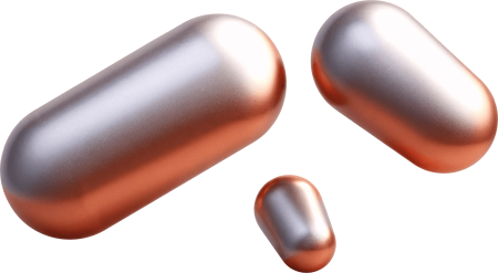 Three metal capsules