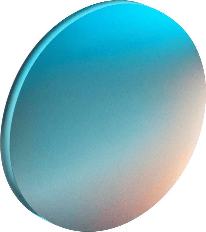 Blue matte round glass