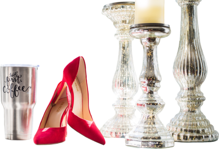 Red Heels and Silver Candle Holders