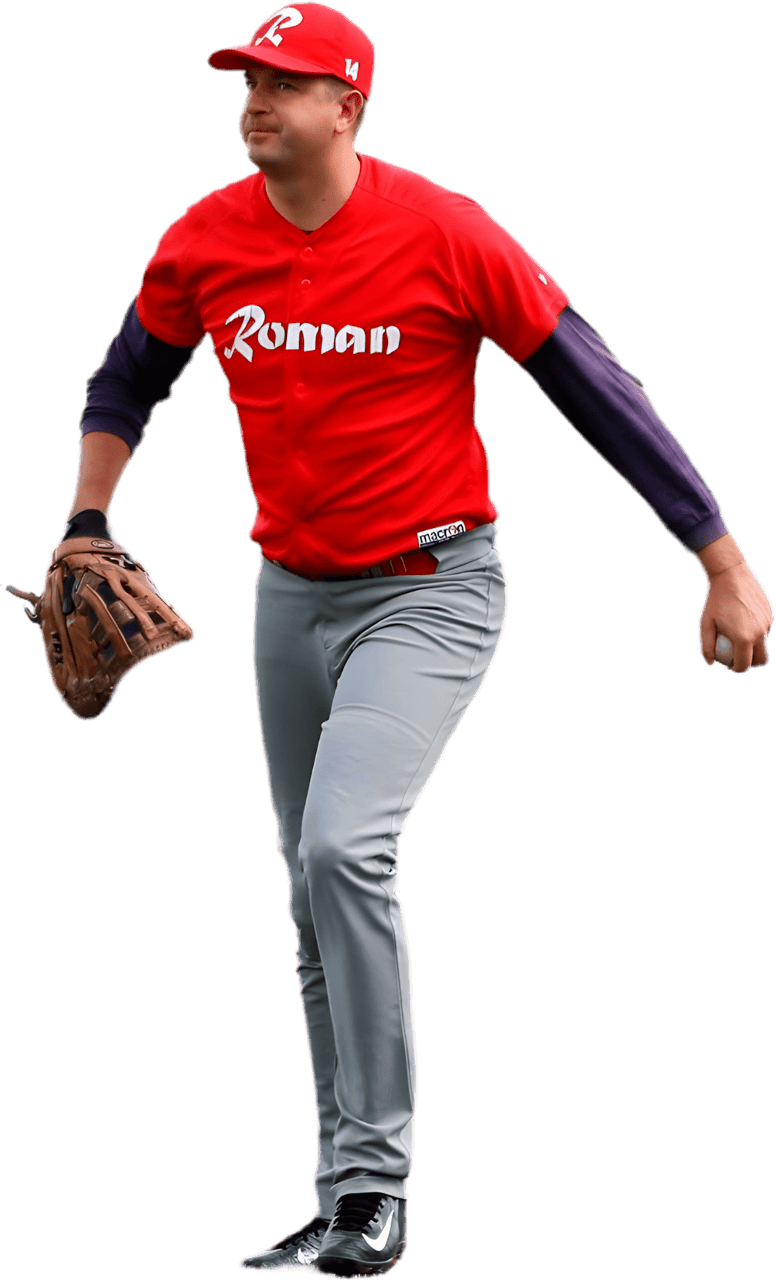 Baseball player pitching