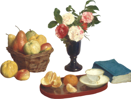 Basket of Fruit with Flowers by Henri Fantin-Latour