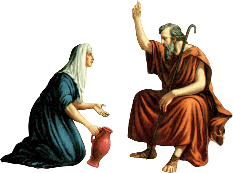 Elijah Asks Widow for Water and Bread