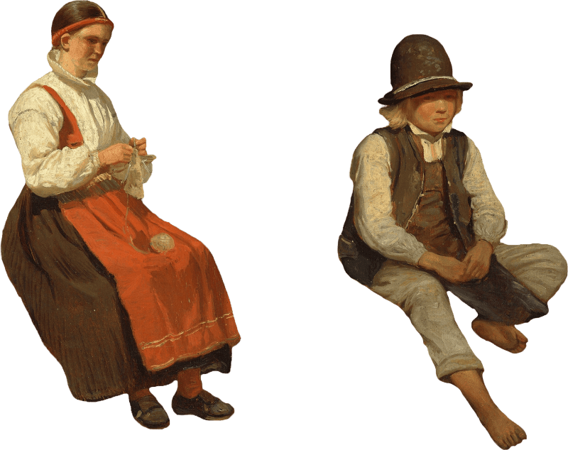 Figures from Mora Sweden by AdolphTidemand
