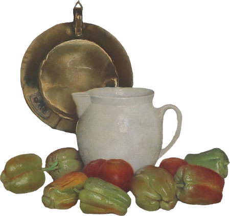 Still Life with Peppers by Jan Ingenhoes