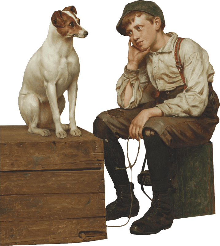 Boy and Dog by John George Brown