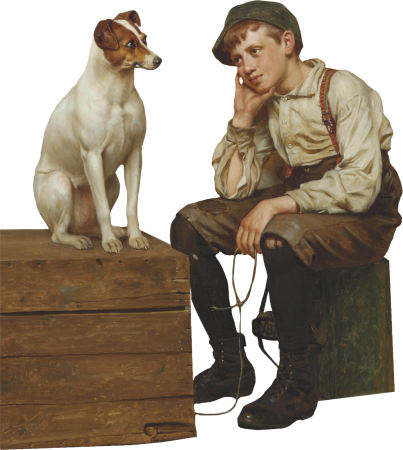 Boy and Dog by John George Brown