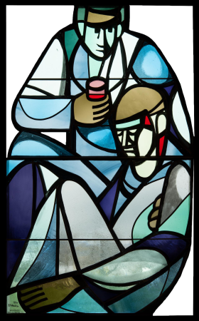 Good Samaritan Stained Glass by Jacques Schedler