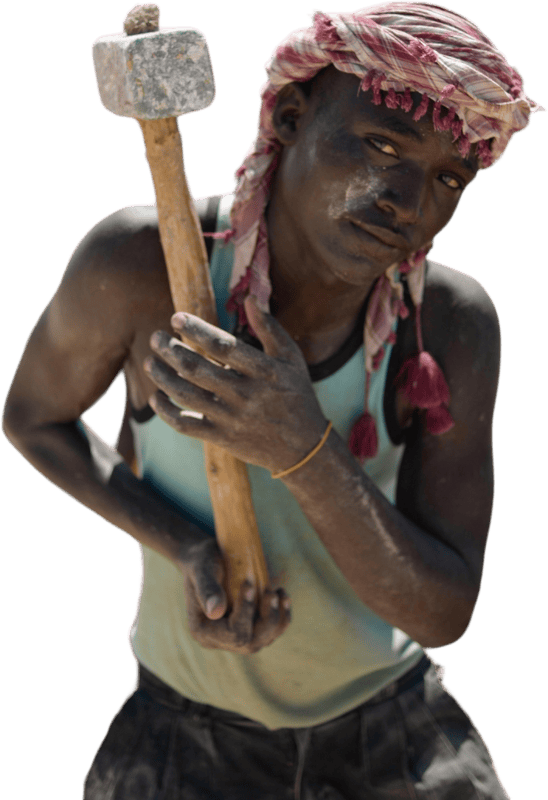 Black Man Working with Hammer