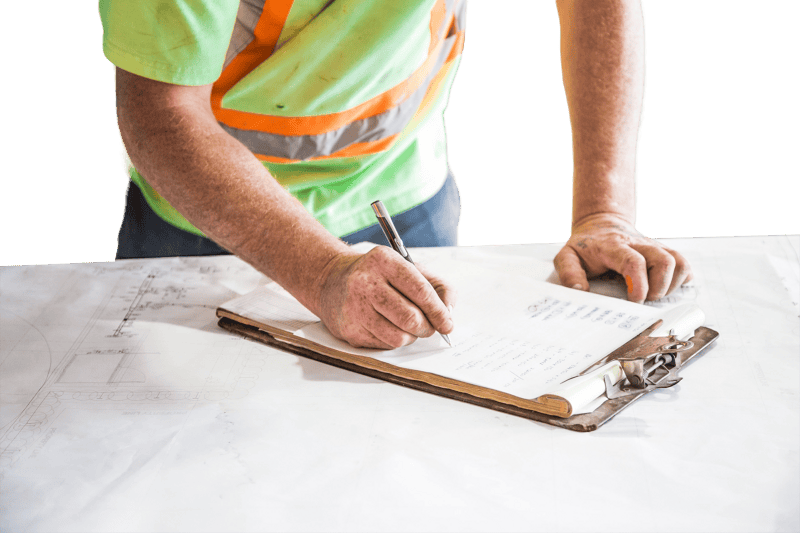 Construction Plans on Table