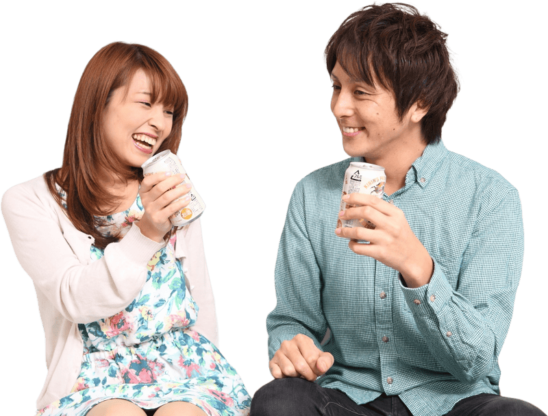 Couple Enjoying Beer from Can