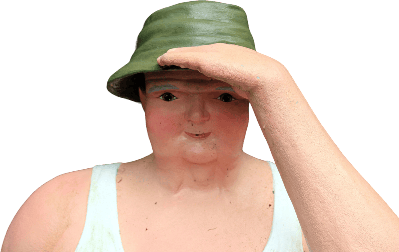 Figurine Wearing Sun Hat