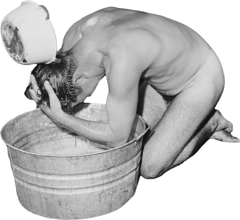 Miner Bathing Without Facilities
