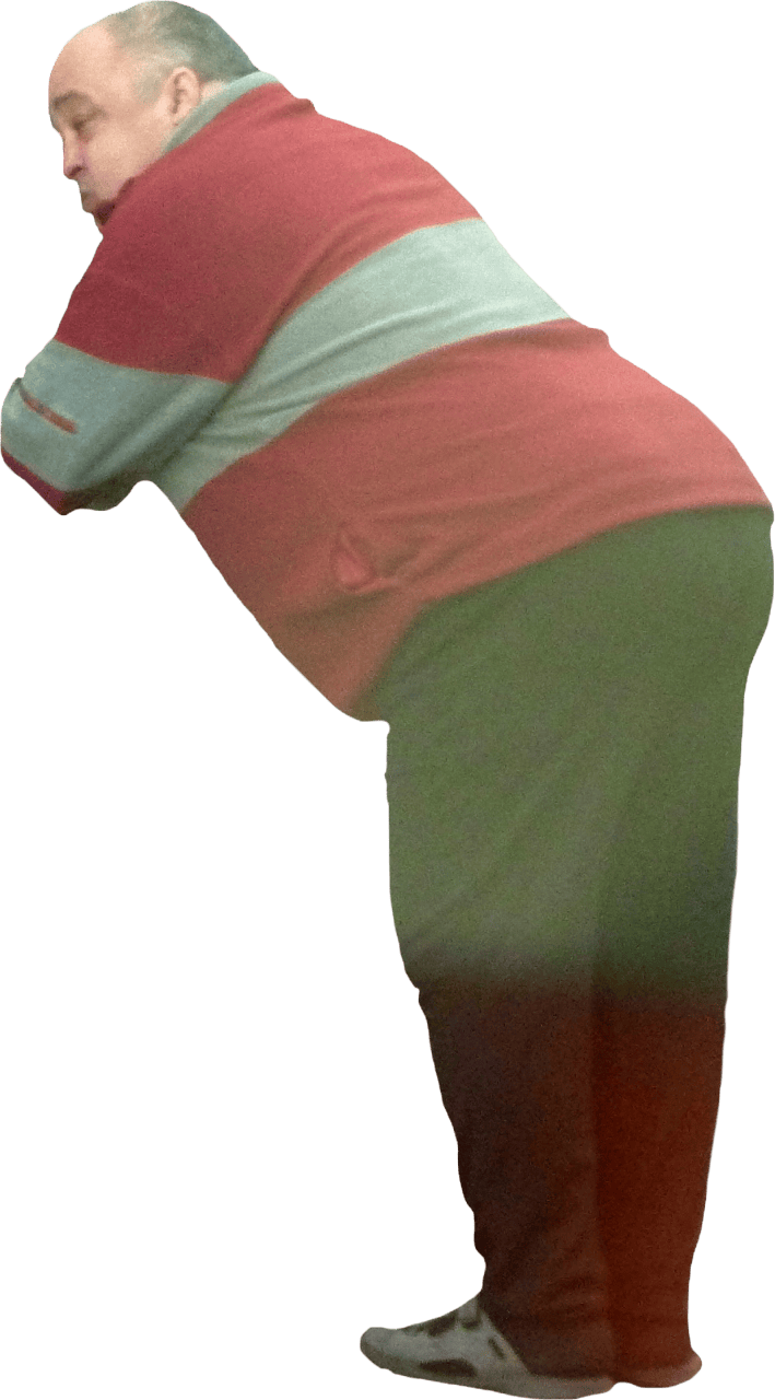 Overweight Man Leaning