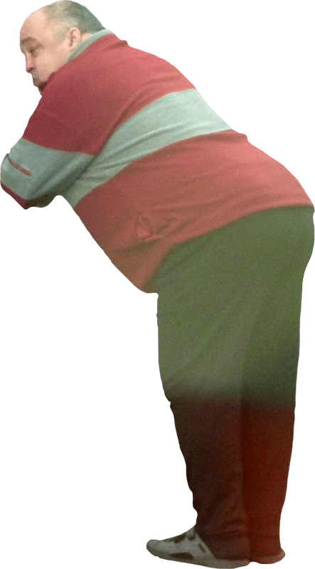 Overweight Man Leaning