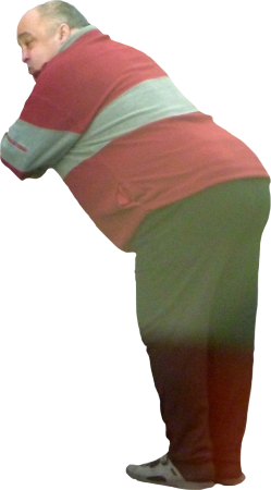 Overweight Man Leaning