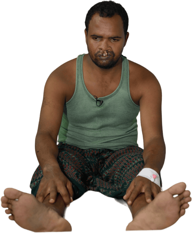Portrait of Man with Expressive Face