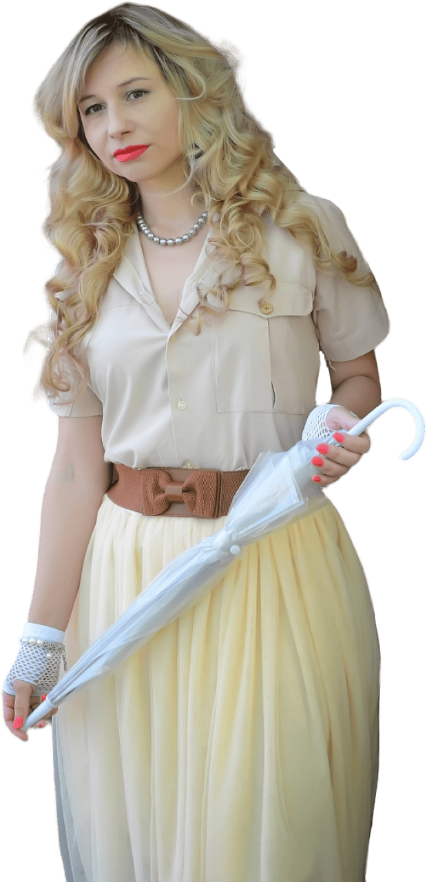 Woman in Fashionable Clothing