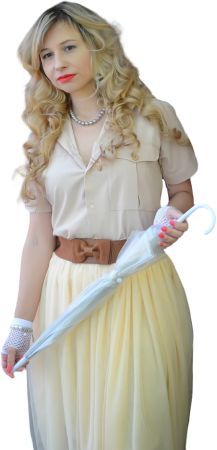 Woman in Fashionable Clothing