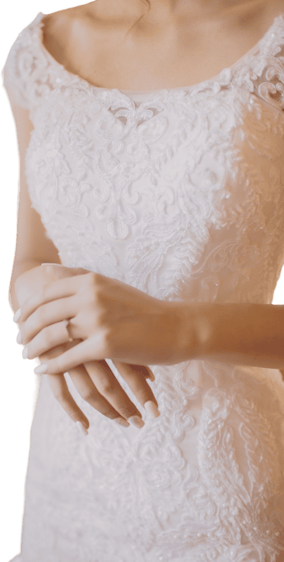 Woman in White Scoop-Neck Dress