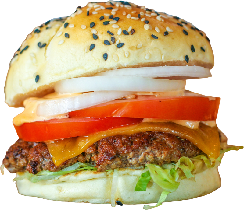 Cheeseburger with Tomato and Onion