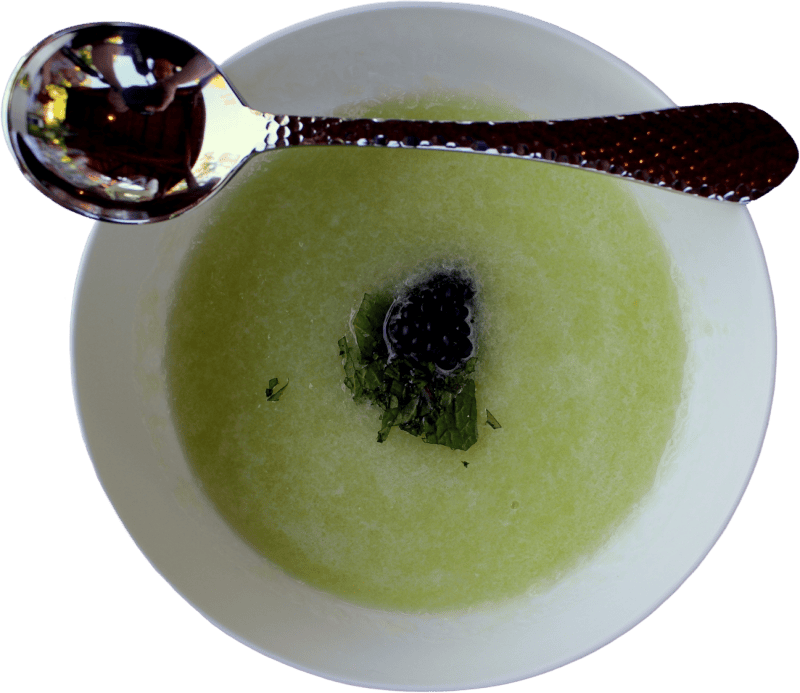 Spoon with Dessert Garnish