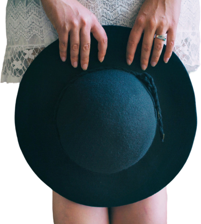 Woman Holding Hat