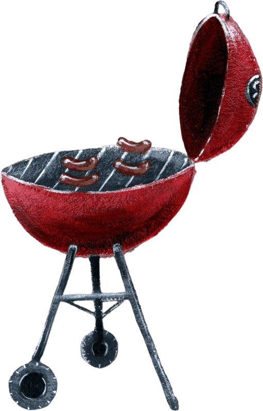 Red Charcoal Grill
