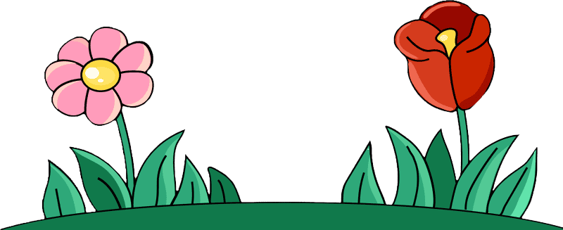 Two Cartoon Flowers