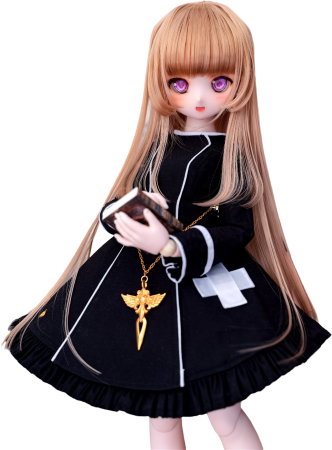 Anime Doll in Black Dress