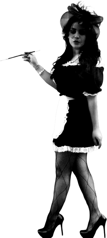 Elegant Maid with Smoking Stick