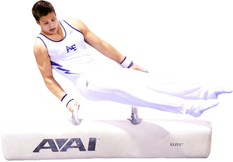 Gymnast on Pommel Horse